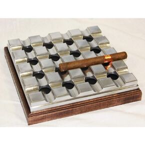 Cigar Alloy Metal Polished Ashtray (10.5"x10.5")