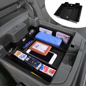 Center Console Organizer Compatible with 2019-2022 Chevy Silverado 1500/GMC Sierra 1500 and 20-23 Silverado/Sierra 2500HD/3500HD (Full Console with Bucket Seats ONLY) Accessories Tray Black