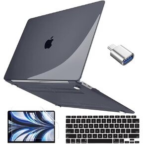 متوافق مع حافظة ماك بوك 12 بوصة موديل A1534، حافظة بلاستيكية صلبة وغطاء لوحة مفاتيح وواقي شاشة ومحول USB C إلى USB 3.0، وردي كريستالي in Kuwait