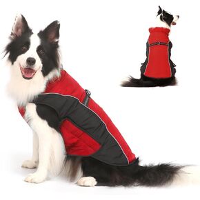 Warm Dog Winter Coat, Gimilife Dog Sweater Dog Cold Weather Coats Waterproof Dog Apparel Clothes Pet Jacket Padded Vest Outfit for Puppy Small Medium Large Dogs