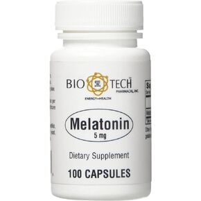 BIO E=H TECH PHARMACAL, INC. ENERGY = HEALTH Melatonin (5 mg), 100 Capsules “ All-Natural Supplement “ Support Sleep, Cardiovascular, Immune, & Bone Health