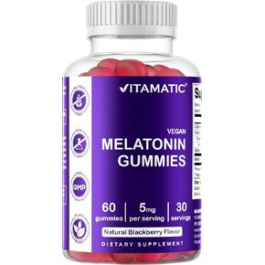 Vitamatic Melatonin Gummies for Kids & Adults - (2.5mg 5mg & 10mg Doses) - 60 Vegan Gummies