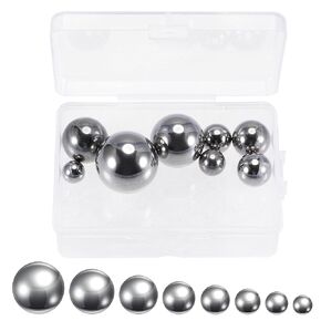 uxcell 8pcs 8 Size Bearing Balls Assortment Chrome Steel 3/8" 7/16" 1/2" 9/16" 5/8" 3/4" 7/8" 1" with Storage Box