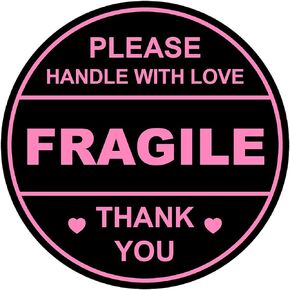 2 inch 300 PCS Black Fragile Handle with Love Labels Stickers Shipping Mailing Cartons Envelops Adhesive Labels-Poskornwel