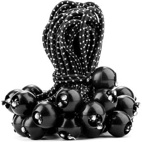 Cartman 30 Pack 6 Inch Ball Bungee Cords Canopy Ties with Elastic String for Canopy, Tarp, Straps, Tent, Black