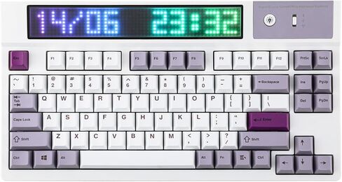 EPOMAKER DynaTab 75X Wireless Gaming Keyboard with Custom Dot-Matrix RGB LED Screen, Hot Swap Gasket-mounted Mechanical Keyboard, Bluetooth/2.4G/USB-C Custom Keyboard (Black, Wisteria Linear Switch) in Saudi Arabia
