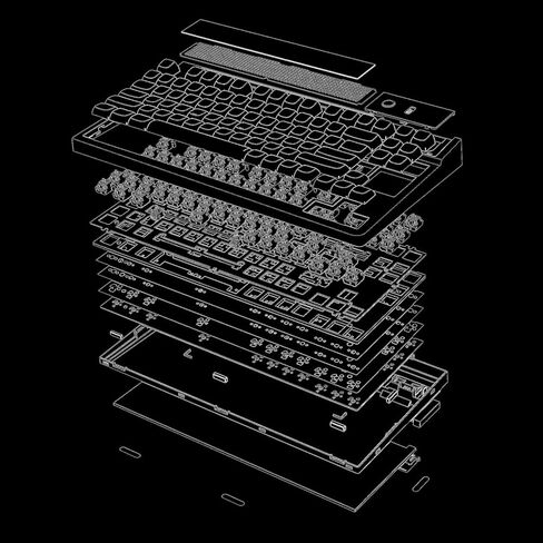 EPOMAKER DynaTab 75X Wireless Gaming Keyboard with Custom Dot-Matrix RGB LED Screen, Hot Swap Gasket-mounted Mechanical Keyboard, Bluetooth/2.4G/USB-C Custom Keyboard (Black, Wisteria Linear Switch) in Saudi Arabia