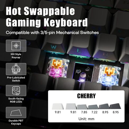 EPOMAKER DynaTab 75X Wireless Gaming Keyboard with Custom Dot-Matrix RGB LED Screen, Hot Swap Gasket-mounted Mechanical Keyboard, Bluetooth/2.4G/USB-C Custom Keyboard (Black, Wisteria Linear Switch) in Saudi Arabia