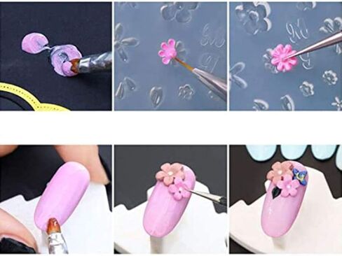 3D Nail Art Molds,36Pcs Mini Size Silicone Carving Mold,Leaves Flower Animals Template Acrylic Gel Resin Mold for Jewelry Making, one size in Saudi Arabia