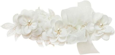 Baby Girl Headband Floral White Lace Baptism Christening Hairband Elastics Soft Head Wrap for Toddlers Hair Accessories for Infants Kids Shower Birthday Wedding Party (Style 1) in Saudi Arabia