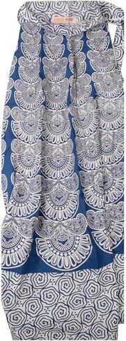 Wrap-Around Long Skirt with Block-Print in Pastel Colors - Pure Cotton in Kuwait