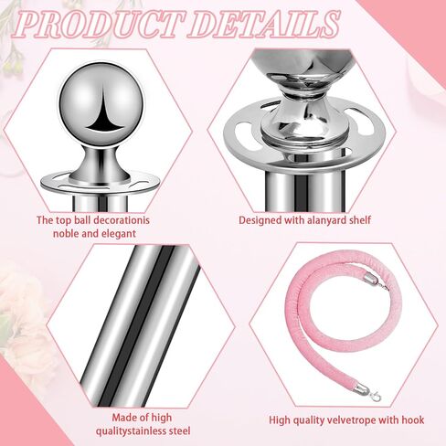 76 قطعة من مفرش السجاد لمجموعة الحفلات، 1 مفرش أرضي، 2 شريط مزدوج الجوانب، 6 عمود دعامة، 4 حبال سجاد مخملية، 2 ستائر خلفية من رقائق معدنية، 60 بالون، 1 شريط لمستلزمات الحفلات (وردي) in Saudi Arabia