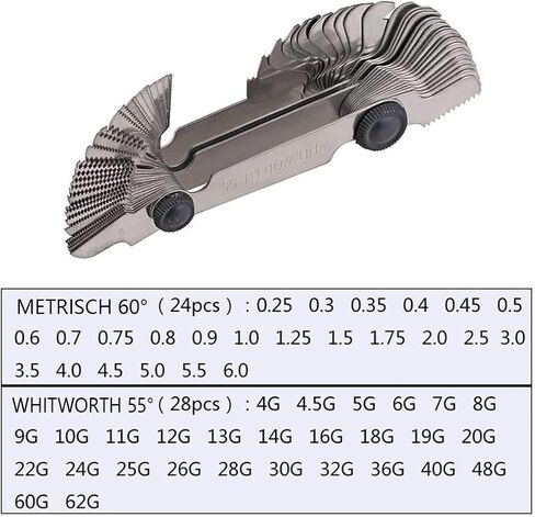 مقياس المسمار Omex Metric & Imperial & US SAE Whitworth 55 درجة & Metrisch 60 درجة مقياس درجة الخيط للقياس الصناعي in Saudi Arabia