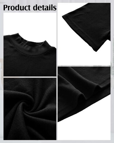 4 Pack Men's Mock Neck T Shirts, Short Sleeve Mock Turtleneck Undershirt Pullover Basic Causal Solid Tee Tops for Men in Saudi Arabia