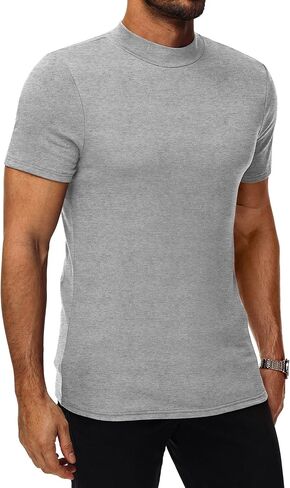 4 Pack Men's Mock Neck T Shirts, Short Sleeve Mock Turtleneck Undershirt Pullover Basic Causal Solid Tee Tops for Men in Saudi Arabia