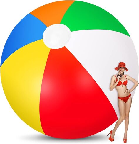 كرة شاطئ عملاقة قابلة للنفخ بطول 12 قدم، كرة شاطئ كبيرة بألوان قوس قزح، كرة شاطئ كبيرة، كرة حمام سباحة كبيرة، كرة شاطئ قابلة للنفخ، كرة شاطئ رياضية، لعبة جامبو لحمام السباحة، لعبة مائية، ديكور الحفلات in Kuwait