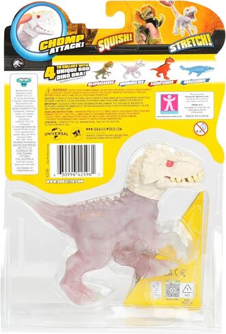 مجموعة Heroes of Goo Jit Zu Jurassic World Hero Pack، Indominus Rex، بطول أكثر من 4 بوصات - شخصية ديناصور إسفنجية قابلة للتمدد مع حركة هجوم القضم وحشوة لزجة فريدة من نوعها in Kuwait