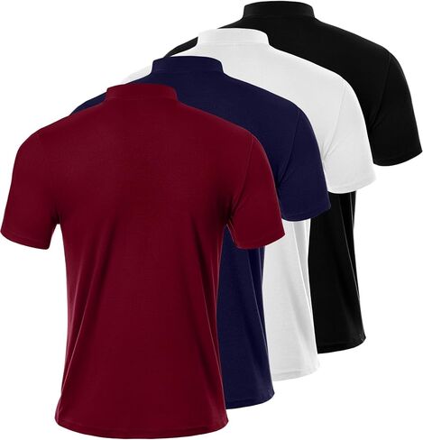 4 Pack Men's Mock Neck T Shirts, Short Sleeve Mock Turtleneck Undershirt Pullover Basic Causal Solid Tee Tops for Men in Saudi Arabia