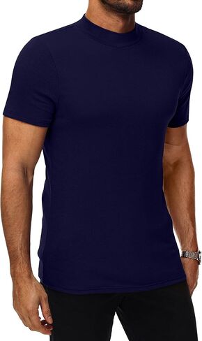 4 Pack Men's Mock Neck T Shirts, Short Sleeve Mock Turtleneck Undershirt Pullover Basic Causal Solid Tee Tops for Men in Saudi Arabia