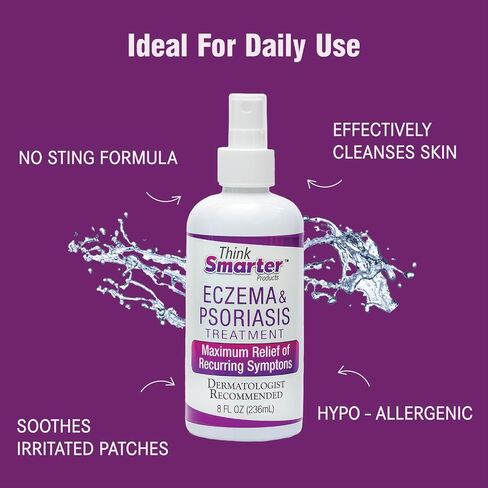 Eczema & Psoriasis Therapy with Hypochlorous Acid, All-Natural, Hypoallergenic, Itch Relief, No Sting, Safe for Adults, Kids and Seniors, 2fl oz (59 mL) Clear Spray in Saudi Arabia