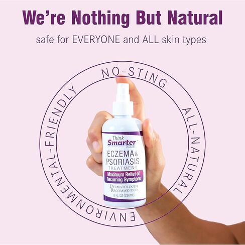 Eczema & Psoriasis Therapy with Hypochlorous Acid, All-Natural, Hypoallergenic, Itch Relief, No Sting, Safe for Adults, Kids and Seniors, 2fl oz (59 mL) Clear Spray in Saudi Arabia