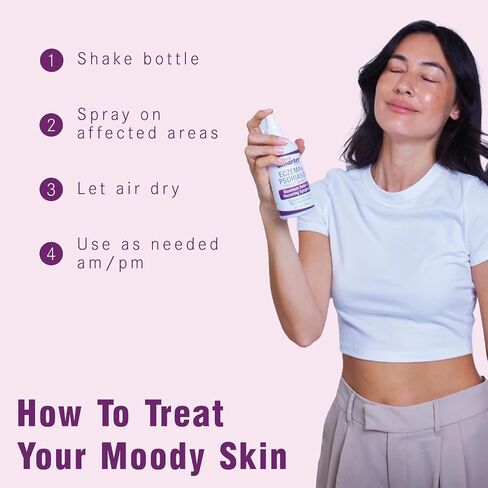 Eczema & Psoriasis Therapy with Hypochlorous Acid, All-Natural, Hypoallergenic, Itch Relief, No Sting, Safe for Adults, Kids and Seniors, 2fl oz (59 mL) Clear Spray in Saudi Arabia