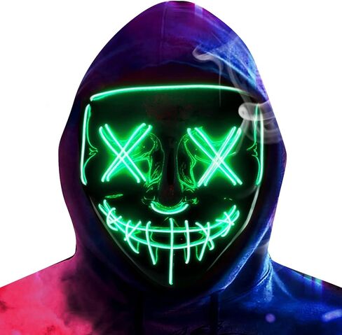 heytech Halloween Mask LED Purge Mask for Festival Halloween Scary Party,Costume Cosplay,Gifts in Saudi Arabia