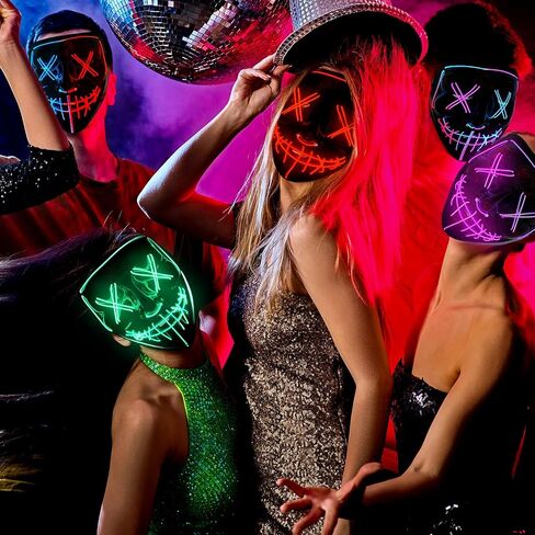heytech Halloween Mask LED Purge Mask for Festival Halloween Scary Party,Costume Cosplay,Gifts in Saudi Arabia