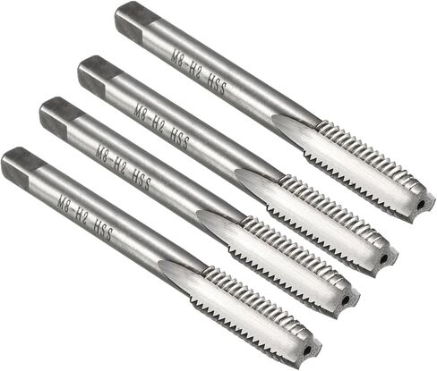 uxcell 4pcs Metric Thread Taps M8 x 1.25 H2 High Speed Steel Straight Flutes Machine Screw Taps Threading Tapping Repair Tools in Saudi Arabia