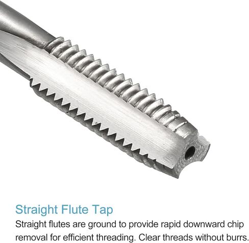 uxcell 4pcs Metric Thread Taps M8 x 1.25 H2 High Speed Steel Straight Flutes Machine Screw Taps Threading Tapping Repair Tools in Saudi Arabia