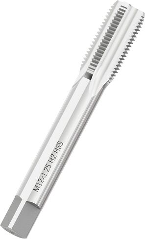 Metric Machine Tap M12 x 1.25, HSS 6542 Screw Tap H2, 3 Straight Flutes Thread Hole Repair Tools, Screw Milling Threading Machinist Repair(M12 x 1.25mm) in Kuwait