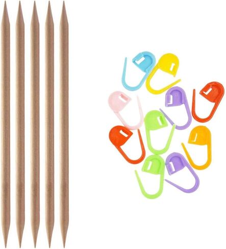 إبر الحياكة الأساسية من Knitter's Pride DPN مزدوجة مدببة 8 بوصة (20 سم) (مجموعة من 5) مقاس أمريكي 6 (4.0 مم) حزمة مع 10 علامات غرز Artsiga Crafts 400107 in Saudi Arabia