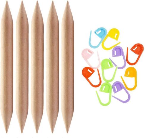 Knitter's Pride Basix Knitting Needles DPN Double Pointed 8 inch (20cm) (Set of 5) Size US 0 (2.0mm) Bundle with 10 Artsiga Crafts Stitch Markers 400115 in Saudi Arabia