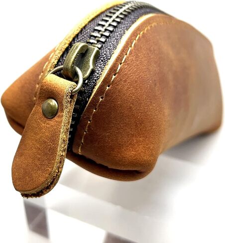 Leather Pencil Case Pencil Bag Pouch With Zipper Pen Holders Handmade Genuine Leather For Men Women Businessmen And Artists Home Work Office. (Brown) in Saudi Arabia