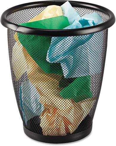 Safco Products Onyx Mesh Small Round Wastebasket, 3 Quart, Black, 9716BL in Saudi Arabia
