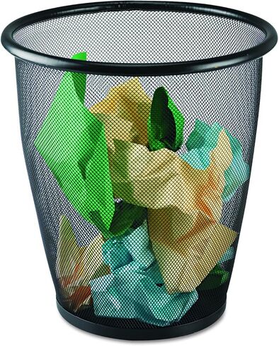 Safco Products Onyx Mesh Small Round Wastebasket, 3 Quart, Black, 9716BL in Saudi Arabia