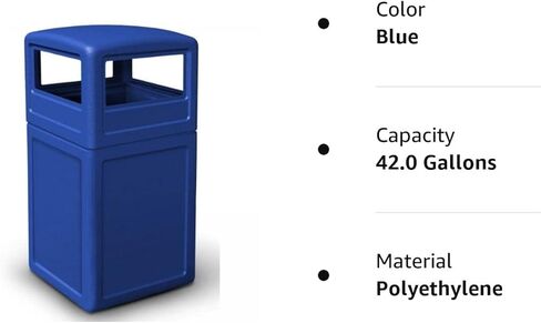 Commercial Zone Products 732104 Square Waste Container,Blue,42 Gallon in Kuwait