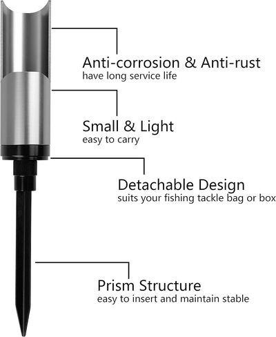 Fishing Rod Pole Holder Ground Support - 1PCS/2PCS Protable Aluminium Alloy Fishing Rod Holder for Bank Fishing Spinning Casting Fishing Rod Racks in Kuwait