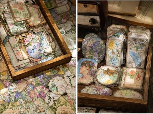 270PCS Cutout Lace Scrapbook Papers Vintage Journaling Supplies Scrapbooking Decorative Papers for Bullet Junk Journal Planners in Saudi Arabia