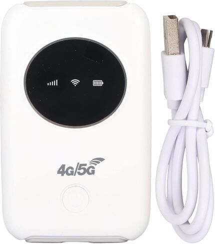 300Mbps Unlocked Mobile 5G WiFi, 4G LTE USB WiFi Modem Router Hotspot Up to 10 Users Built in 3200MAh with SIM Card Slot Wireless Travel Portable Supporting Smartphones Tablet Laptops in Saudi Arabia