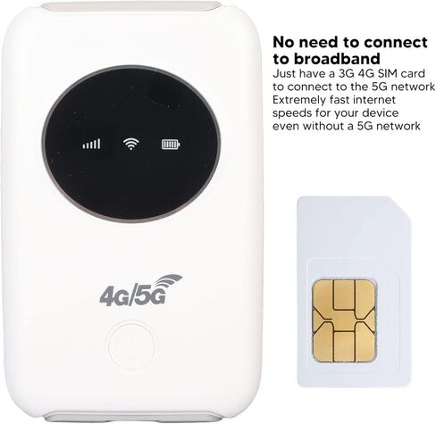 300Mbps Unlocked Mobile 5G WiFi, 4G LTE USB WiFi Modem Router Hotspot Up to 10 Users Built in 3200MAh with SIM Card Slot Wireless Travel Portable Supporting Smartphones Tablet Laptops in Saudi Arabia