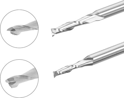 uxcell 2Pcs 2, 2.5mm Carbide End Mill Engraving Milling Cutter CNC Router Bits for PCB Machine, 1/8" Shank in Saudi Arabia