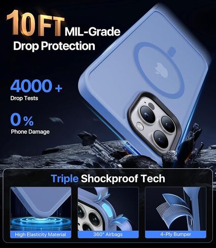 Strong Magnetic Designed for iPhone 13 Pro Case, [Compatible with Magsafe][Military Grade Drop Protection] Protective Shockproof Translucent Matte Slim Phone Case for iPhone 13 Pro, Army Green in Saudi Arabia
