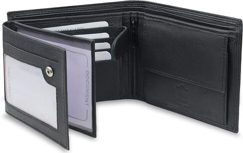 FOMAX® Men's Genuine Leather Wallet with RFID Protection, Landscape Wallet for Men, Black in Saudi Arabia