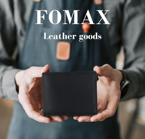 FOMAX® Men's Genuine Leather Wallet with RFID Protection, Landscape Wallet for Men, Black in Saudi Arabia