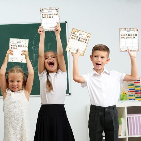 40 PCS Boho Rainbow Reward Sticker Charts Boho Behavior Incentive Sticker Chart Classroom Sticker Charts for Kids Colorful Heart Stickers Charts for Kids Students Behavior Teaching or Family Using in Saudi Arabia