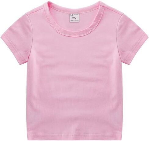 Toddler Baby Boys Girls Solid Color Short Sleeve T-Shirts Casual Crewneck Tops Tees Shirts Summer Clothes in Saudi Arabia