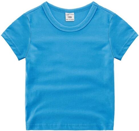 Toddler Baby Boys Girls Solid Color Short Sleeve T-Shirts Casual Crewneck Tops Tees Shirts Summer Clothes in Saudi Arabia
