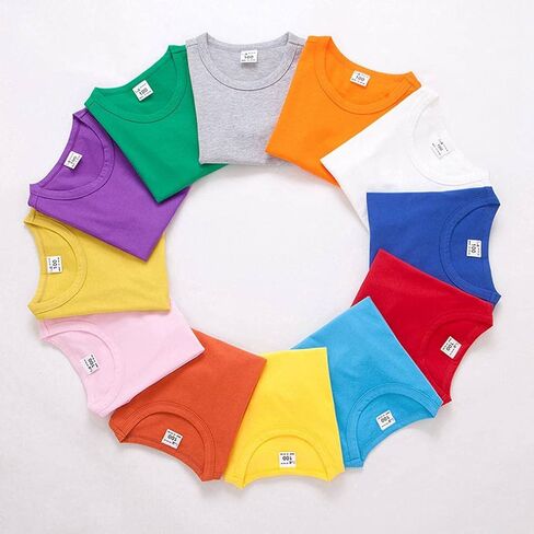 Toddler Baby Boys Girls Solid Color Short Sleeve T-Shirts Casual Crewneck Tops Tees Shirts Summer Clothes in Saudi Arabia