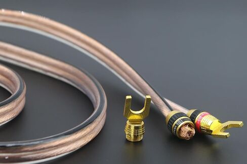 Mukjipa-Cable-2.1 1pair Set Speaker Wire 24k Gold Plated connectors, 10AWG 5N OFC((99.999% Oxygen Free Copper Wire) Mukjipa-Cable-2.1 (3M(9.8ft), Banana Plug ⇔ Banana Plug) in Saudi Arabia